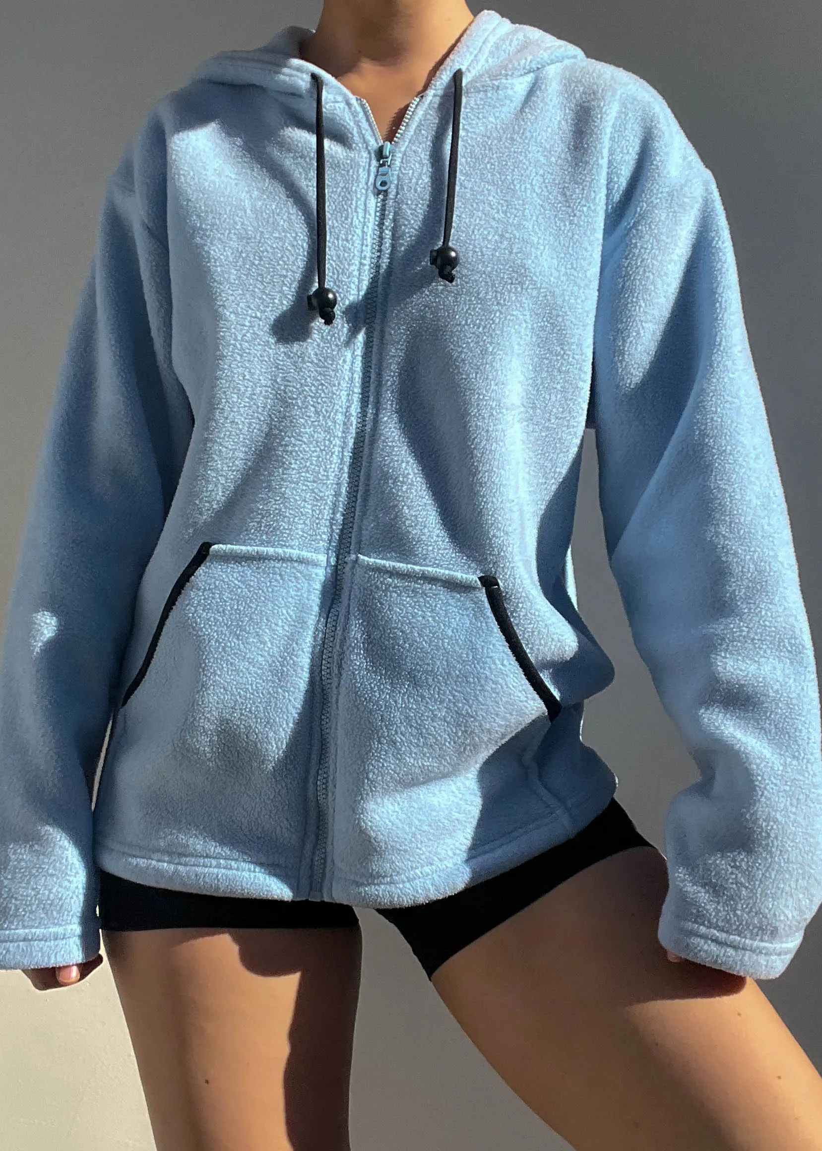 90's Baby Blue Fleece Jacket (L)