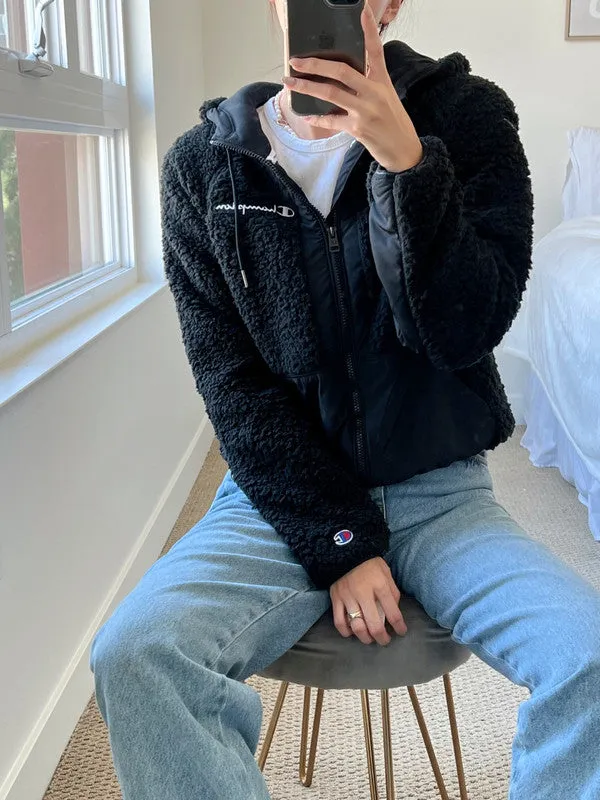 Champion Cozy High Pile Fleece Jacket Black J4661 586PYA 001