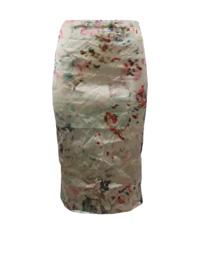 Floral Techno Metal Skirt
