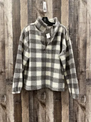 Jacket Fleece By Loft In Plaid Pattern, Size: L